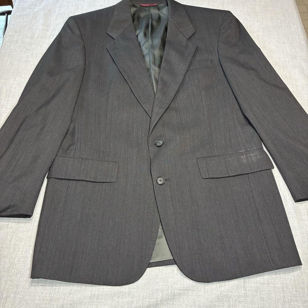 Hart Schaffner Marx 38R Charcoal Gray Pinstripe Ariel Worsted Wool Blazer